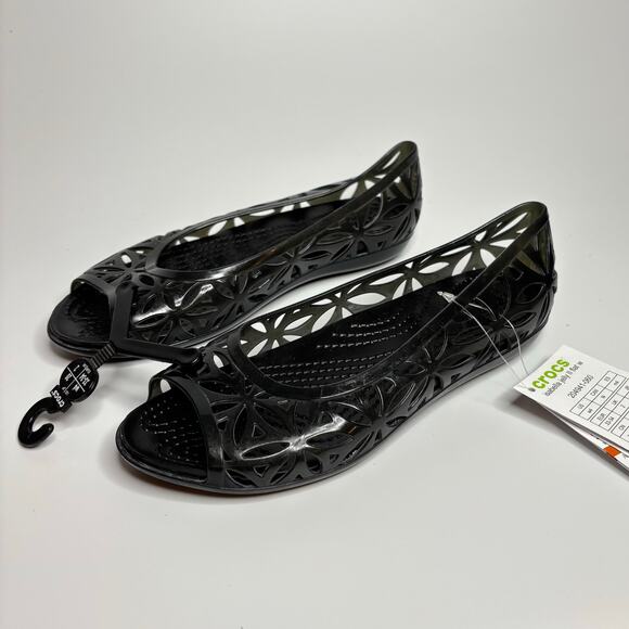 Crocs Isabella Jelly II Flat Ballet in Black - Picture 4 of 7